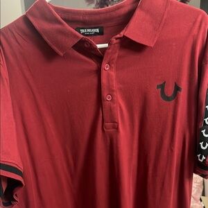 True Religion Red Polo Shirt Classic Style